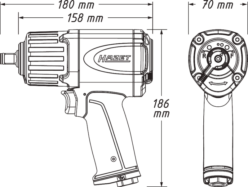 Hazet 1/2" Druckluft Schlagschrauber 1700Nm